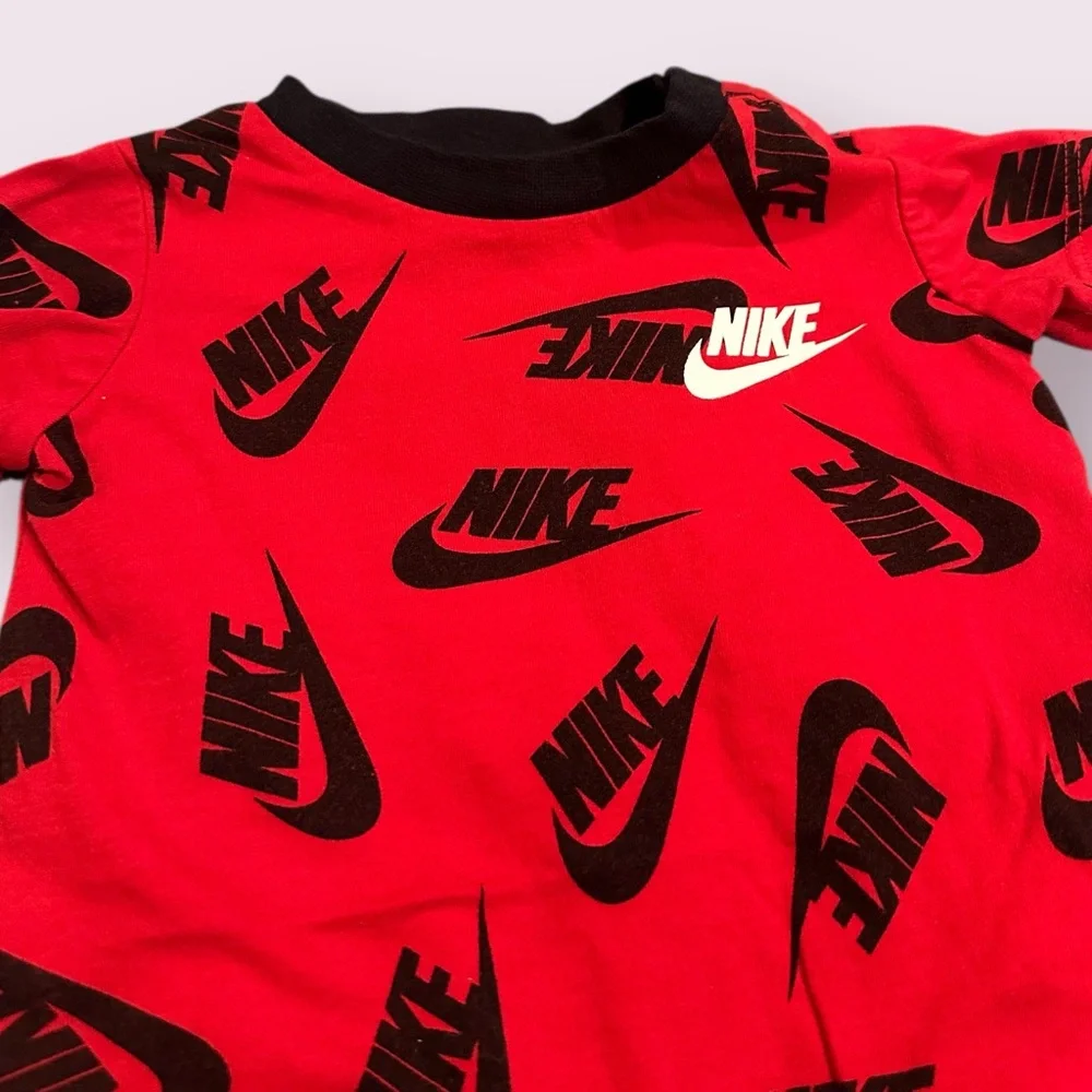 Nike And Jordan Red Graphic Baby One Piece Set 0-3 Month And 0-6 Month